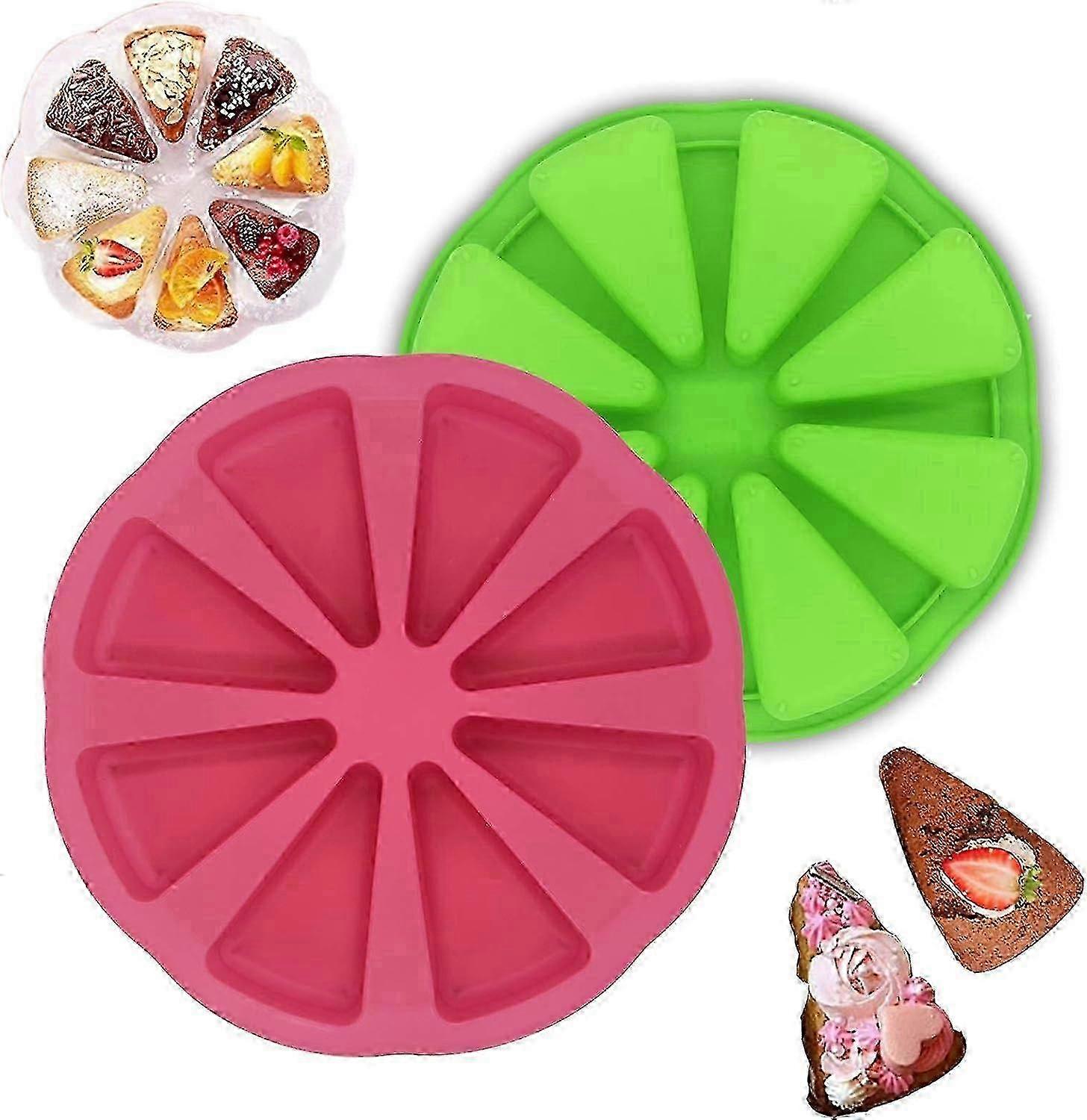 Triangle Pizza Slice Silicone Baking Mould - 8 Cavity Non-Stick Cake Pan for Cake & Pizza Portions Edition 0903
