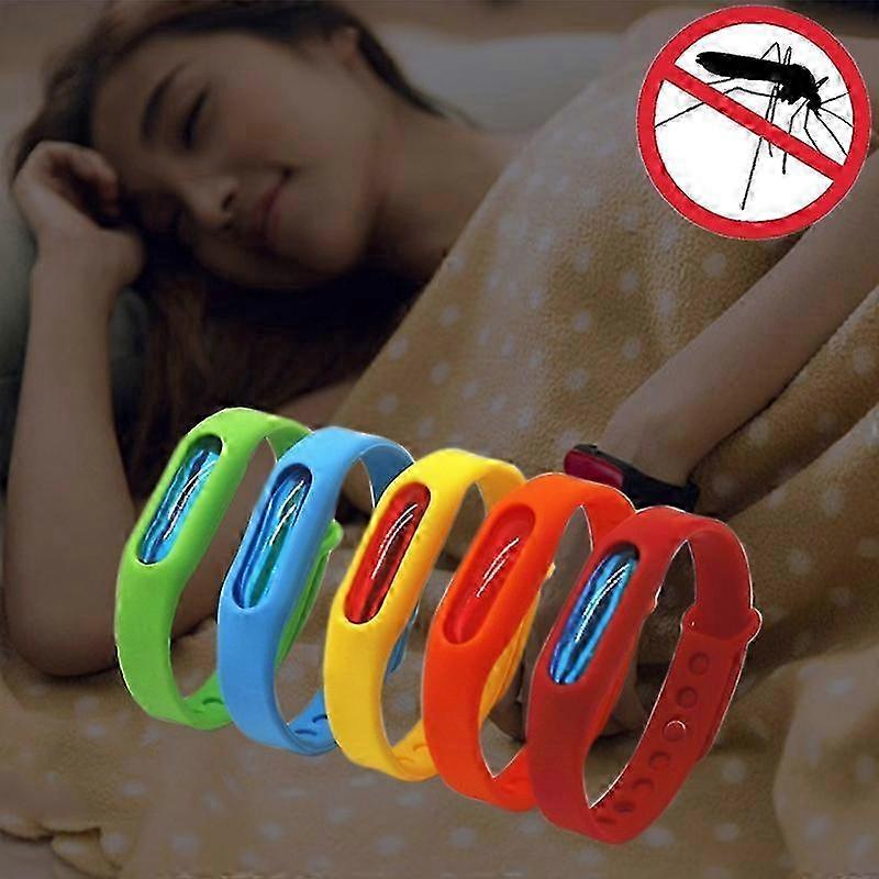 5-pack silicone mosquito repellent wristband buckle for mosquito repellent suitable for children and adults Length: 23cm Random color