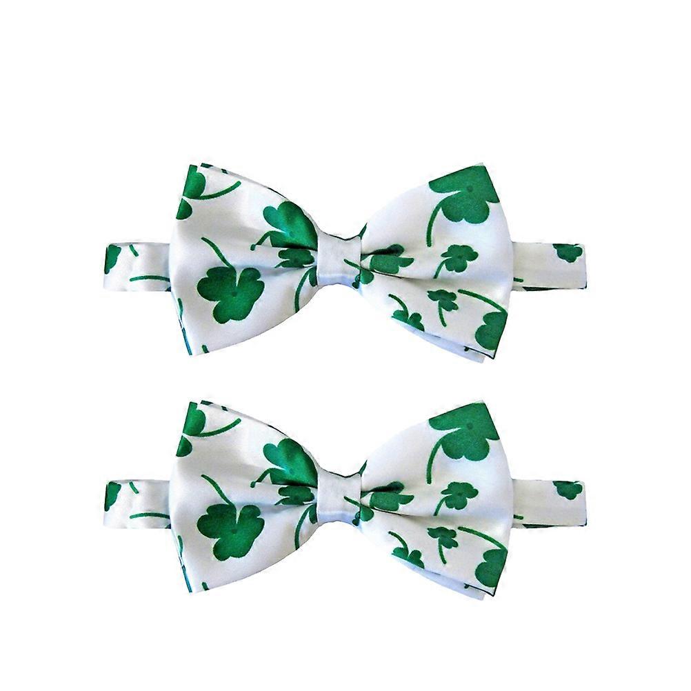 Shamrock Tie Accessories for St. Patrick's Day Celebrations in 4.7x2.8in Size Serving as Photo Props 2Pack