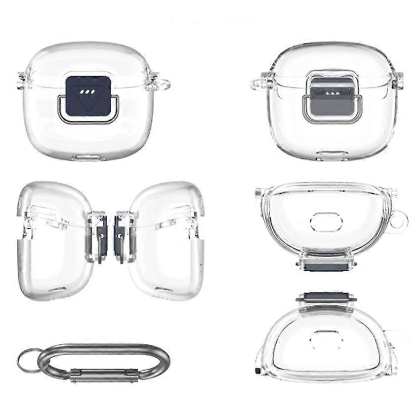 For JBL Tune Flex 2 Bluetooth Headset TPU Integrated Switch Protective Case - Minimalist Solid Color Storage Hard Shell Accessories (Transparent)