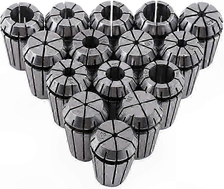 ER20 Collet Chuck Set, 15-Piece Spring Steel CNC Tool Collets, 1-13mm Range for Engraving and Milling Applications