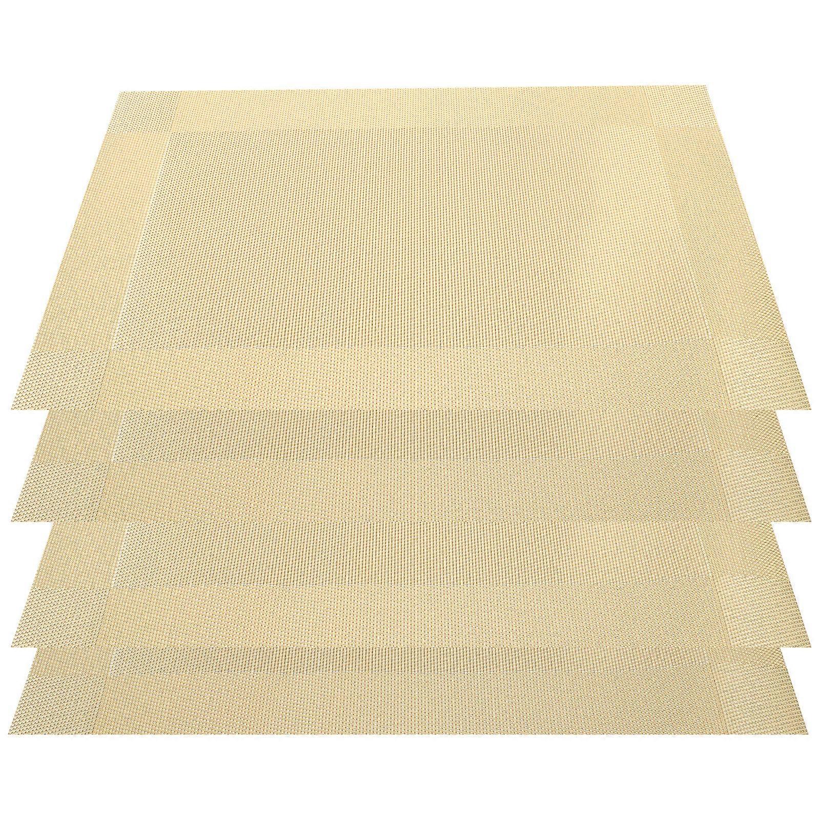 PVC Washable Tableware Mats Dining Table Mat Household Use 4Pcs Pack