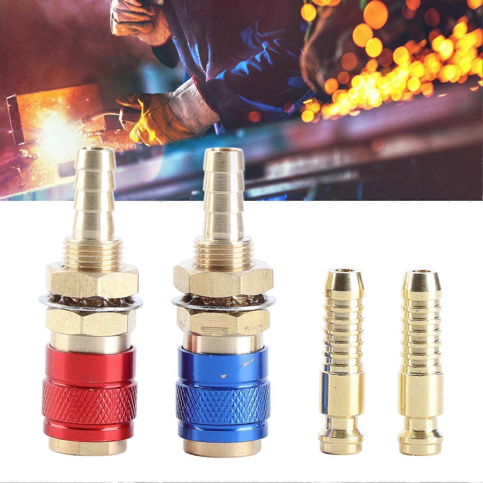 Water Cooled Gas Adapter Portable Brass Quick Connector with Plug for PTA DB MIG TIG Welding Torch M8(8mm) 