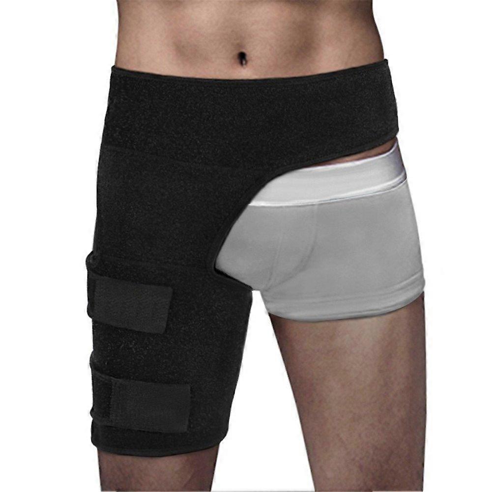 Thigh and Groin Support Compression Wrap for Men and Women - Adjustable Hamstring Sleeve for Injury Recovery