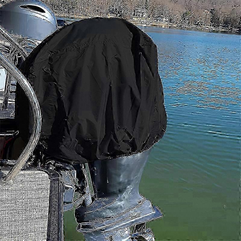 Strapazierfähige wasserdichte Außenbordmotorabdeckung in Schwarz, dicker Polyestergewebeschutz