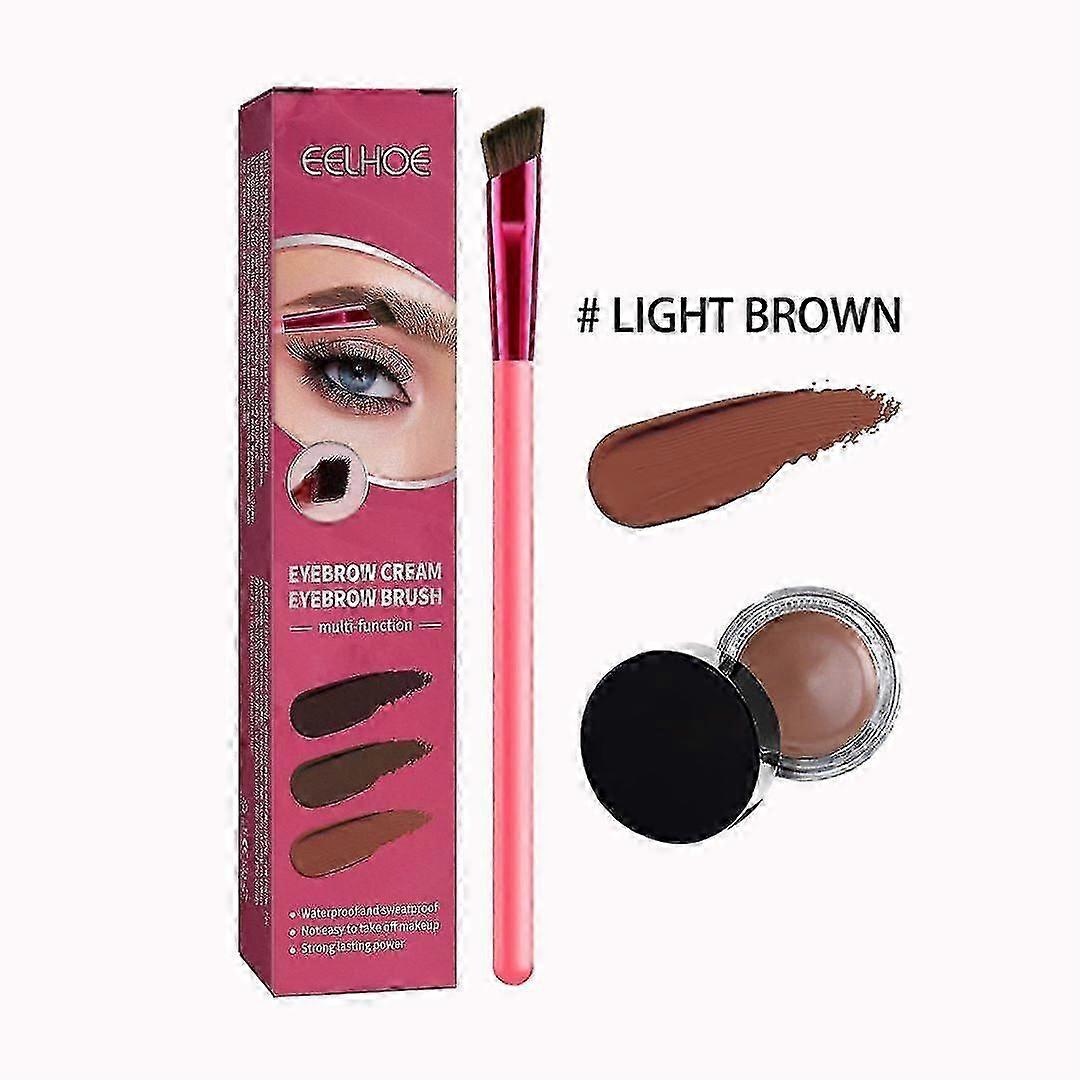 Realistic Hair Stroke Eyebrow Brush - 4D Brow Stamp with Multi-Function Brush and Cream