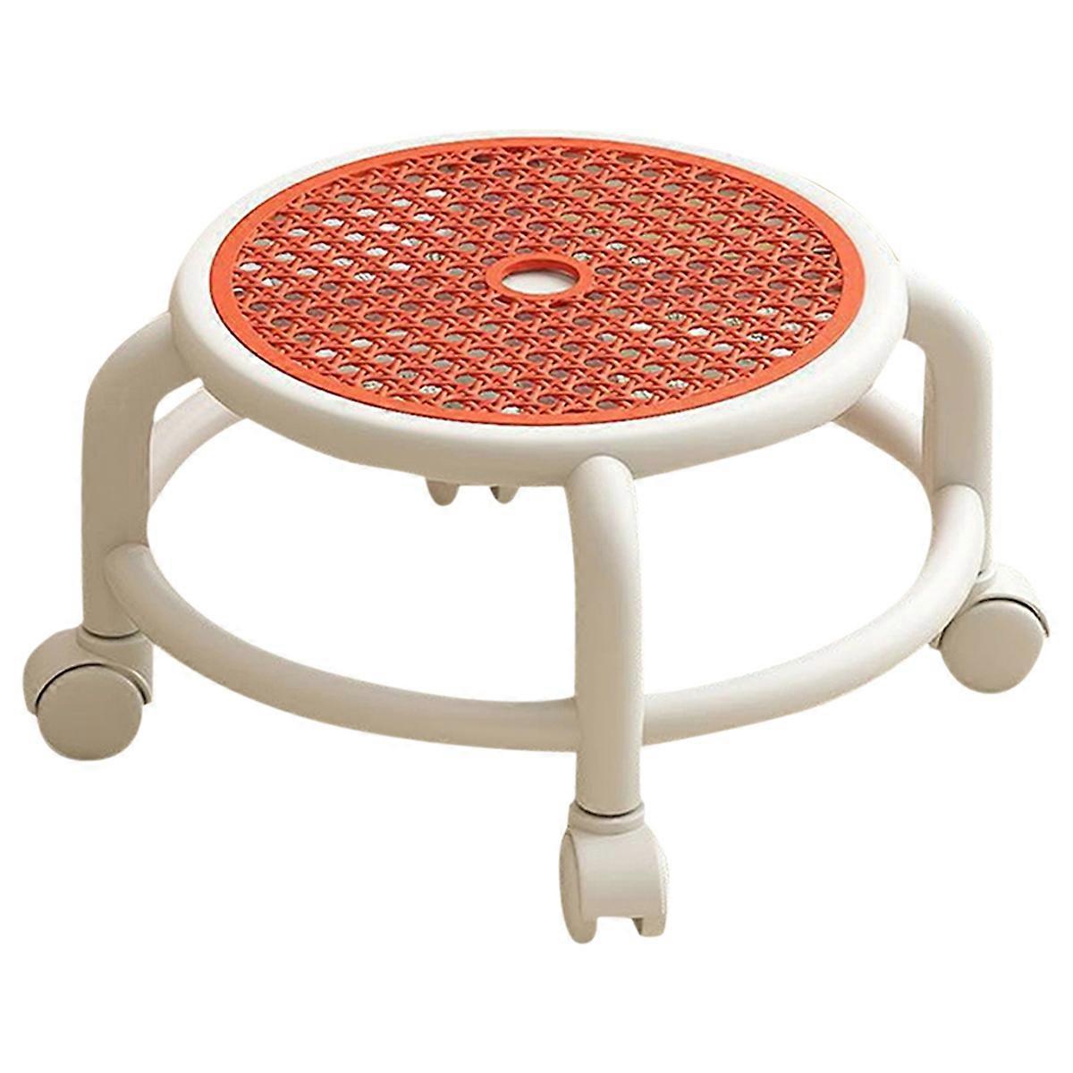 Swivel Rolling Stool Round Low Small Grey Universal Wheel Kids Adult Strong Capacity Practical Storage B