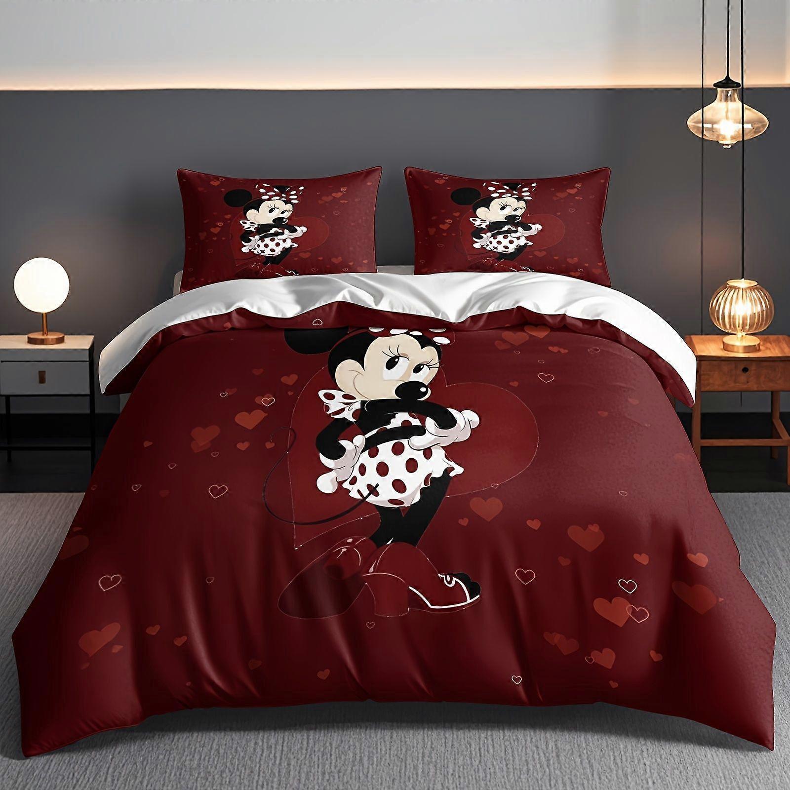 TE1038 3pcs Mickey Mouse Cartoon Patterned bedding sets, quilt covers and pillowcases Soft and comfortable All seasons Lightweight and wa