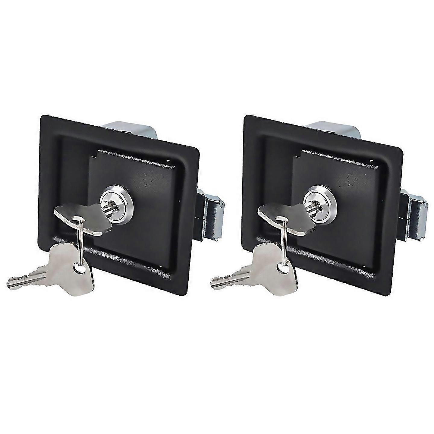 For 2pcs Trailer Tool Box Locks Door Paddle Handle Latch Locks For Truck