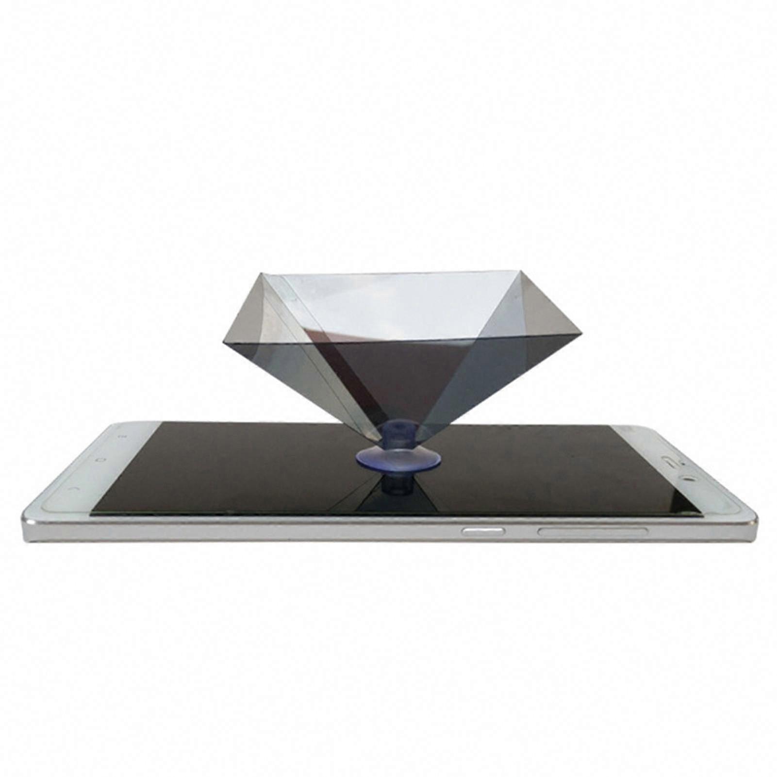 3D Holographic Portable Mini Projector with Pyramid Display for Universal Use