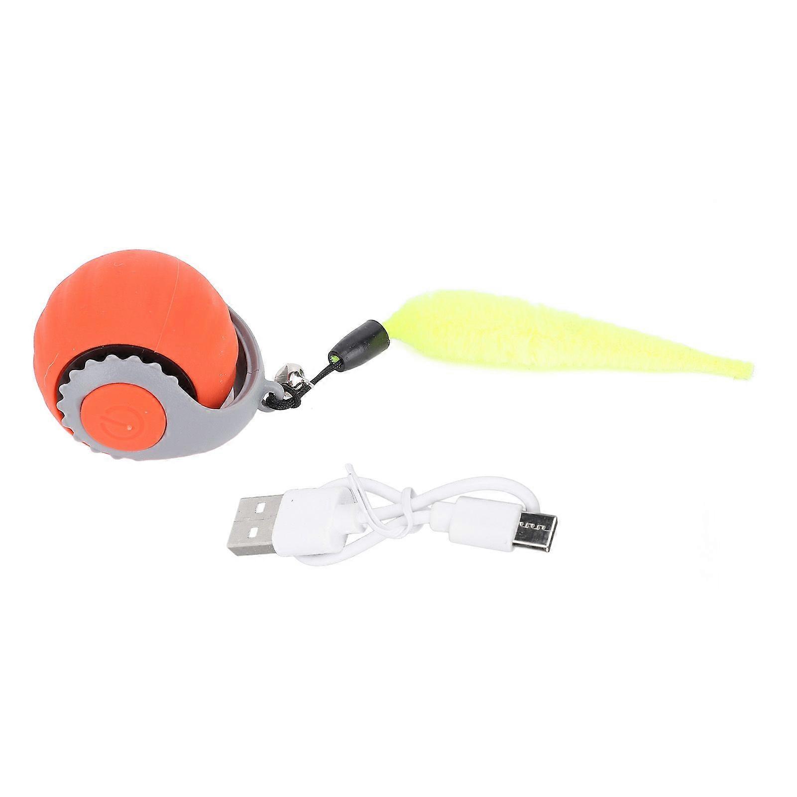 Interactive Rolling Cat Toy Ball Smart Automatic Self Rolling Pet Ball Electric Moving Ball Toy for Indoor Cat Exercise Orange