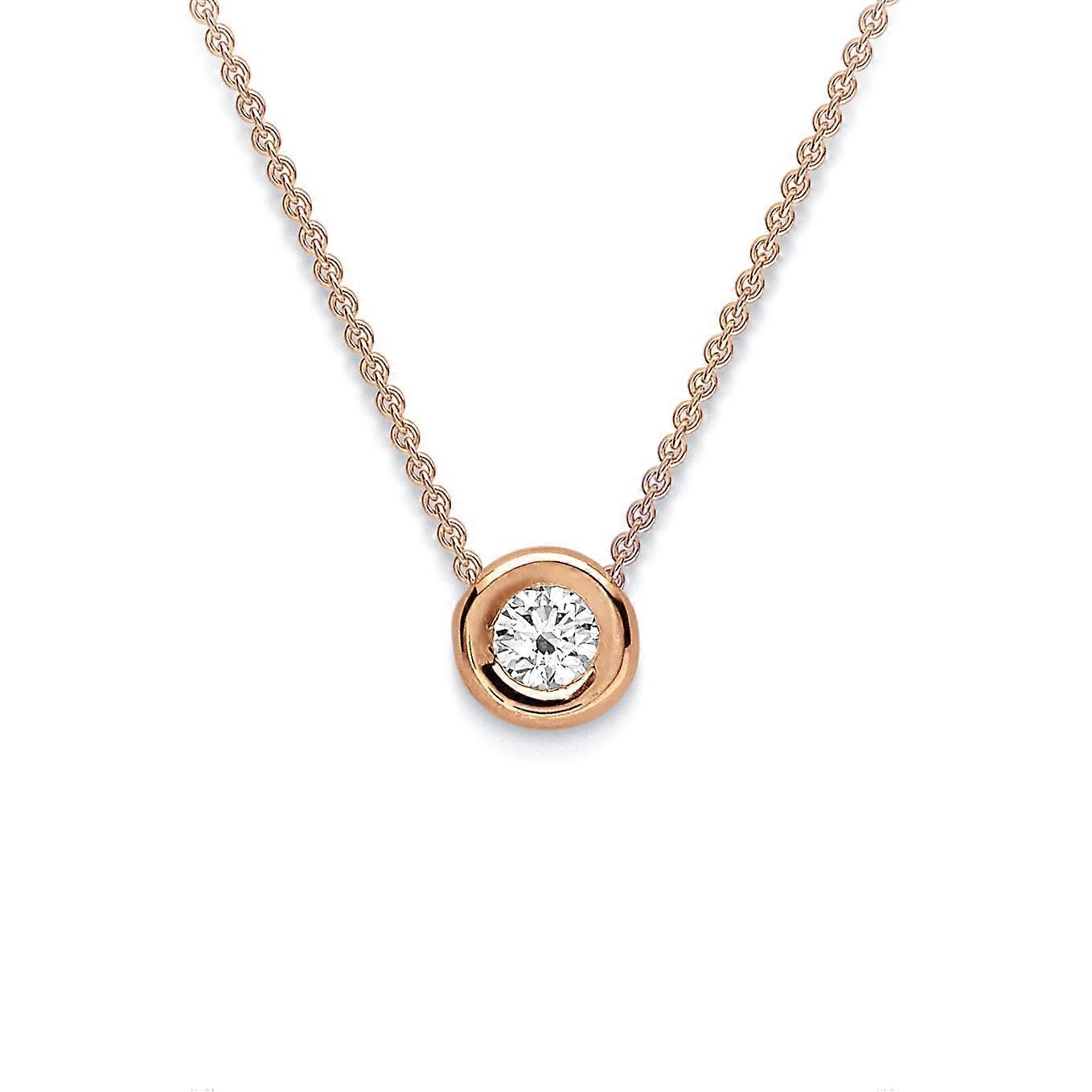 Jewelco London 18K 玫瑰金钻石滑块吊坠项链