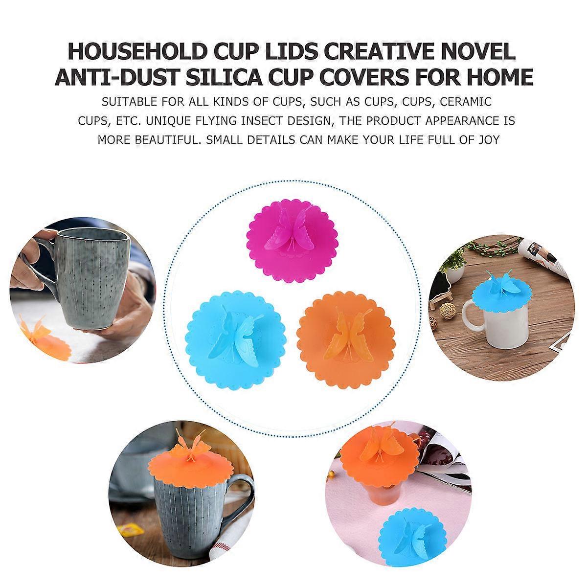 Silicone Cup Covers Household Cup Lids for Anti-Dust Use 3Pcs Set