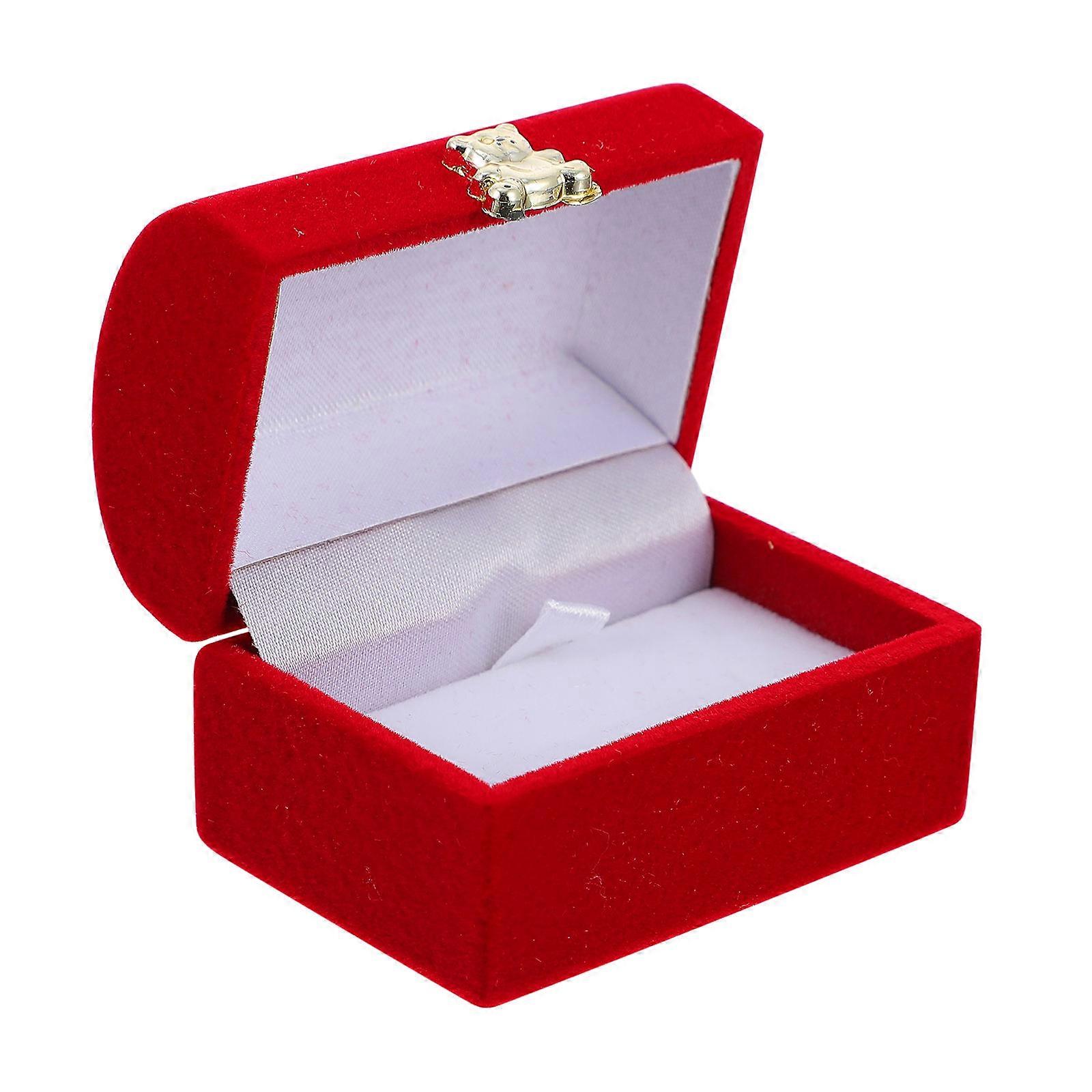 Earrings Storage Box Jewelry Box for Storage 2Pcs Red Flocking Material