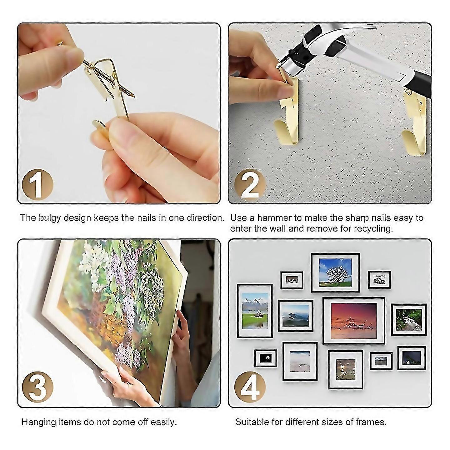 For 372 Pcs Picture Hooks For Hard Walls Picture Hanger Set With Hooks