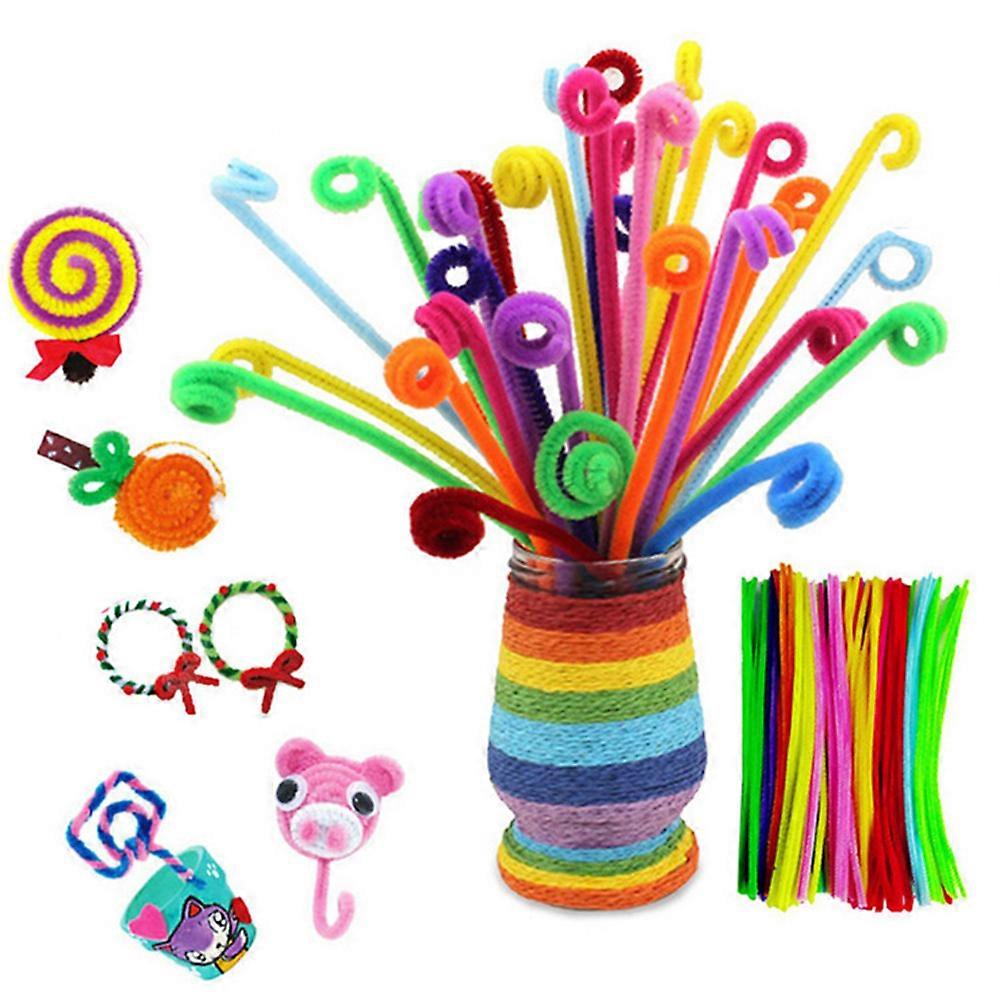 Colorful DIY Plush Sticks for Kids Playing with 200Pcs Assorted Colors