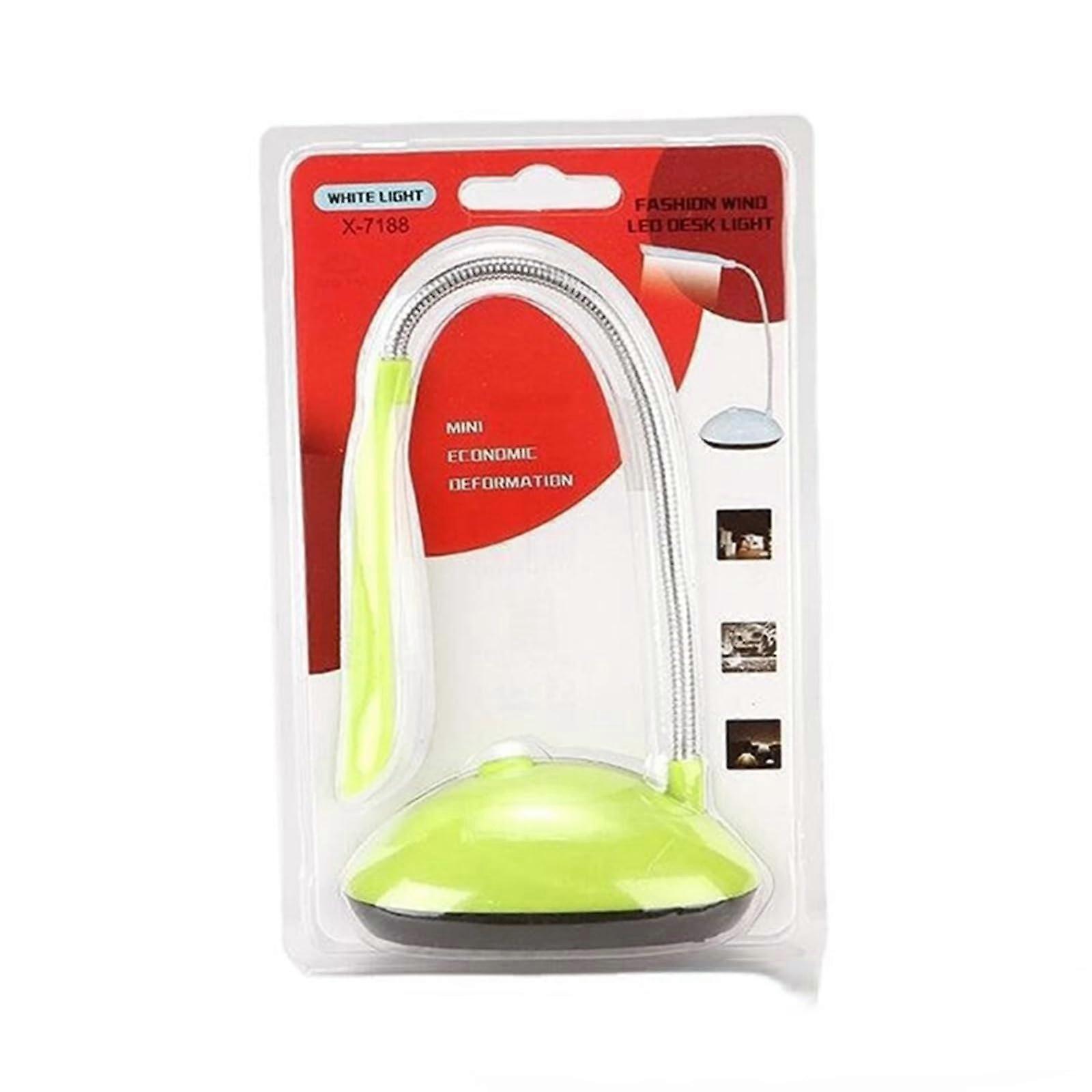 LED Desk Lamp Mini BatteryPowered Double Bubble Green For Bedside Bedroom Study Reading