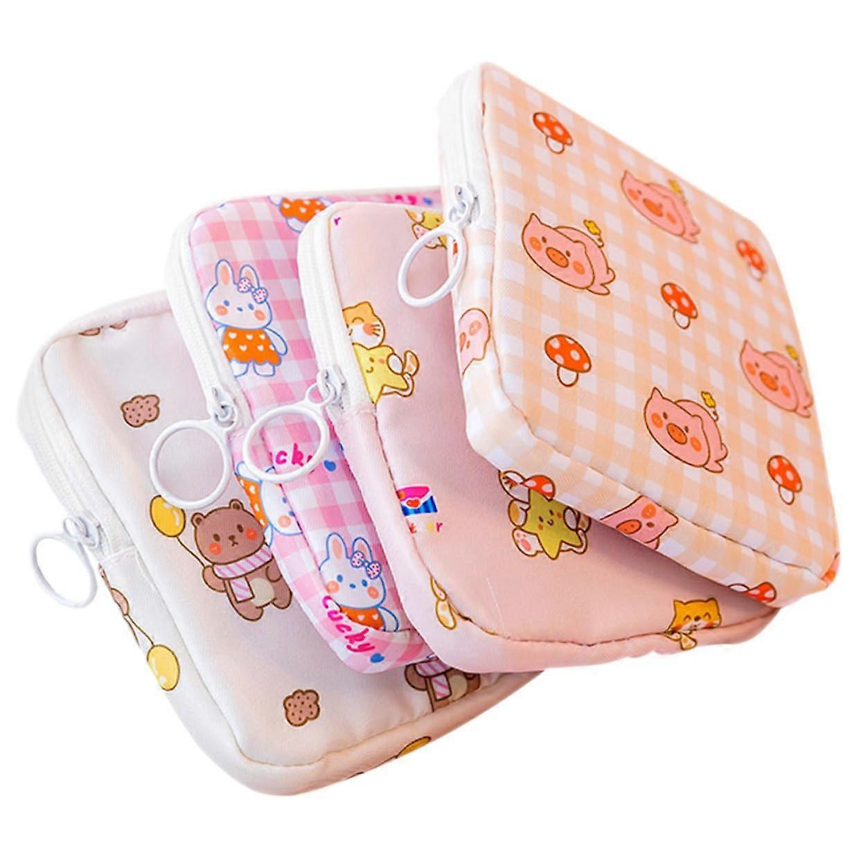 Tampon Storage Pouches Reusable With Zipper 4Pack Portable Sanitary Holder Travel Organizer For Women Material