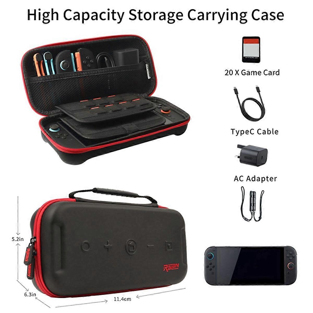 Hard Travel Case for Switch 2 Carrying Shell Cover Protective Storage Bag for 2 Game Console Access