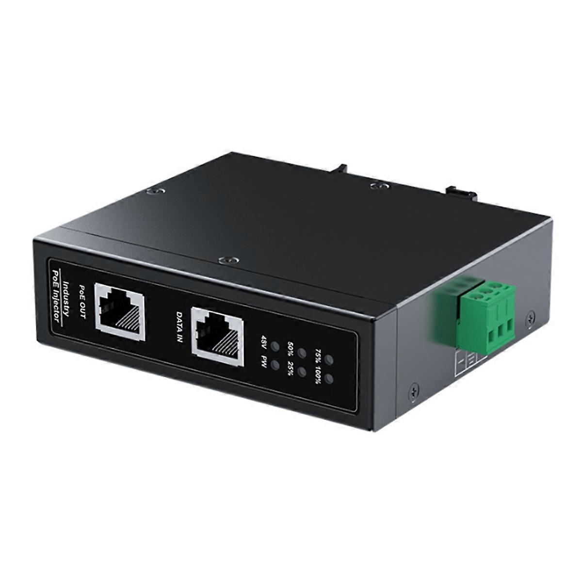 10G Industrial Poem Injectator 90w Din Rail Ieee 802.3 Af/At/Bt Plugandplay 48-55V for Poe Camera,Wi