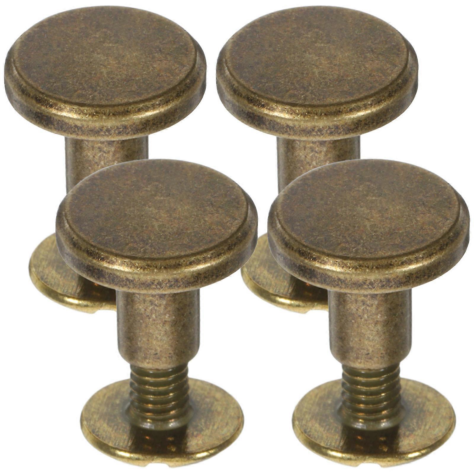 Round Rivets Crafts Button Metal Rivet for Shoes Bags and Crafts in Golden Zinc Alloy Material for Diy Projects 20Pcs