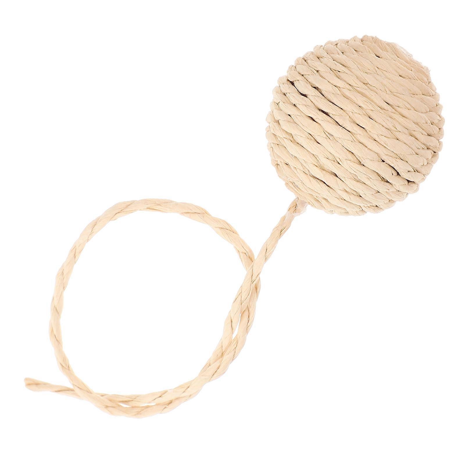 Interactive Cat Toy Balls for Indoor Playtime with Bell in Beige Paper 1Set