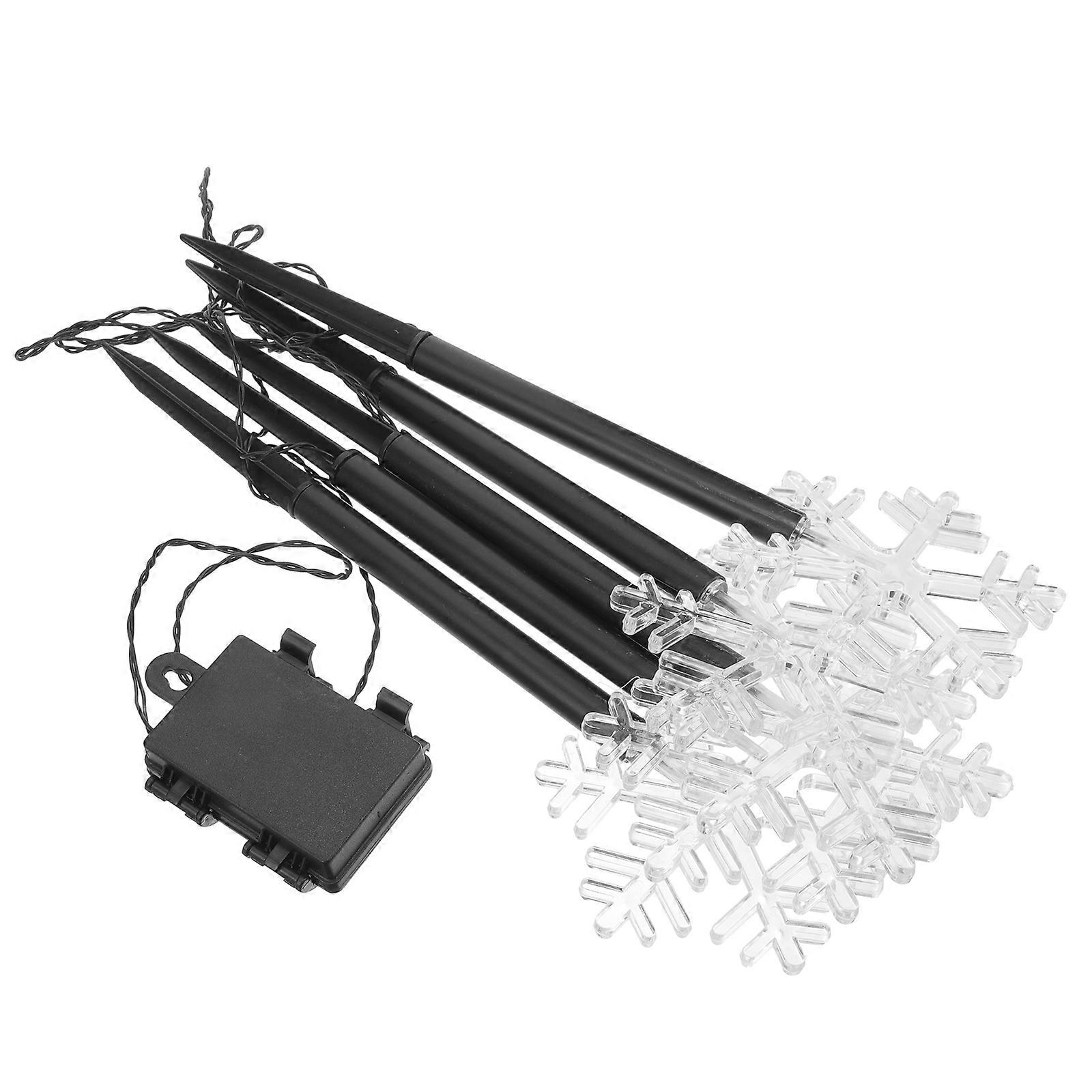 Black LED Garden Light Lawn Lamp for Illumination 4Pcs Snowflake Shape