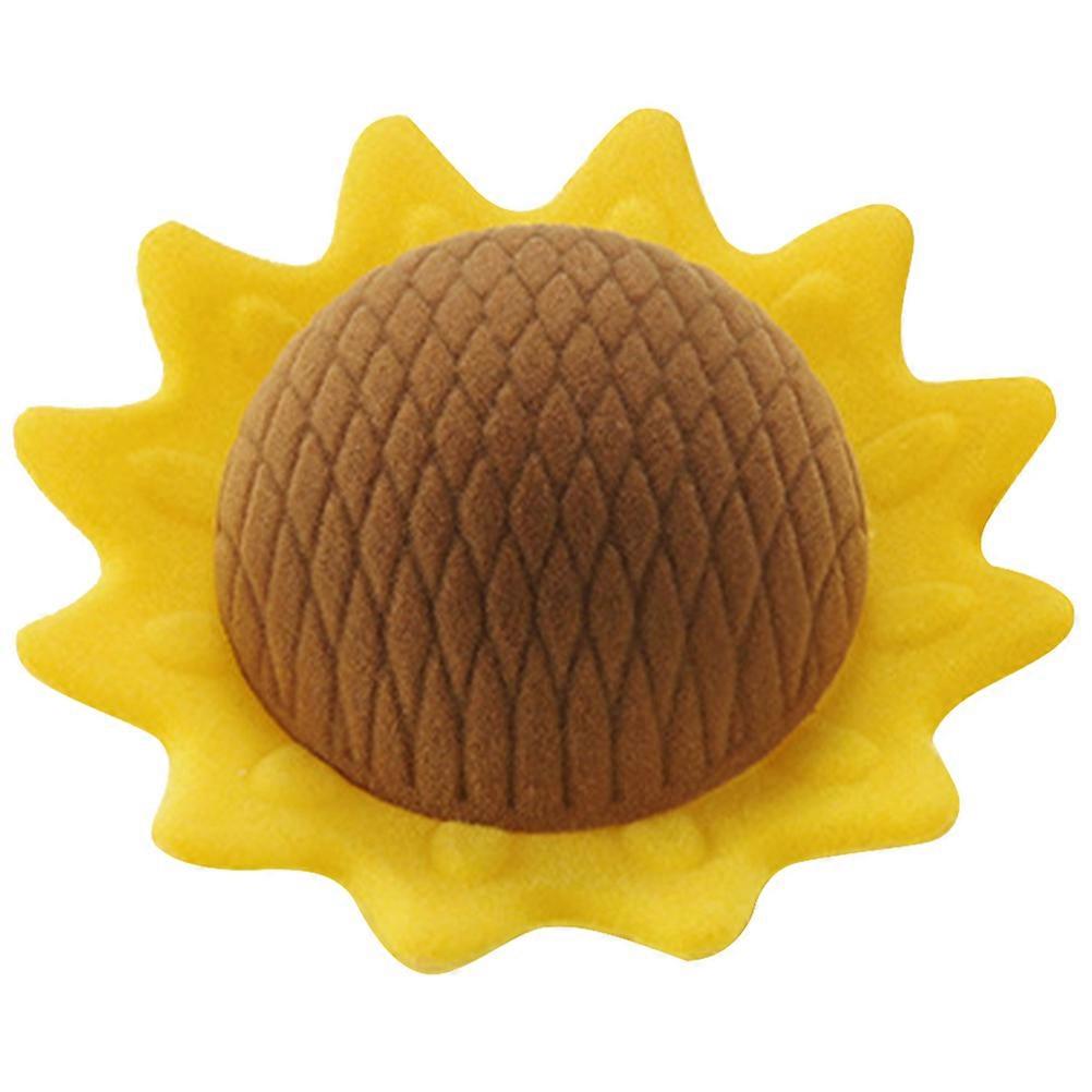 Sunflower Jewelry Box Ring Container Storage For Engagements Yellow 7.3x7.3cm Compact Design 1Pack