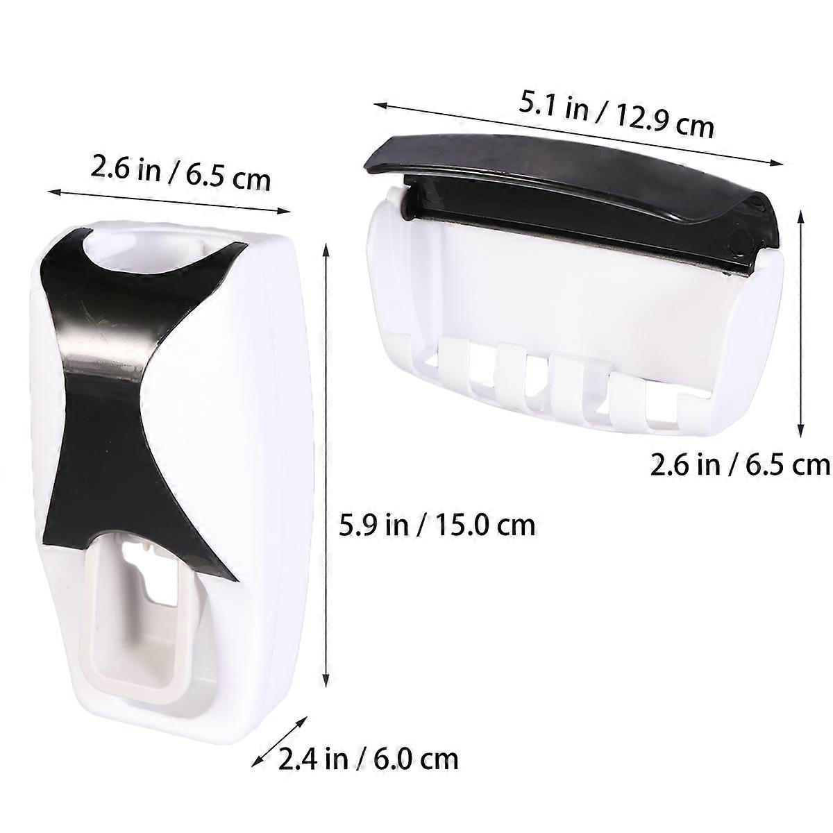 Plastic Toothbrush Wall-Mounted Holder for Toothpaste Extruder 2Pcs