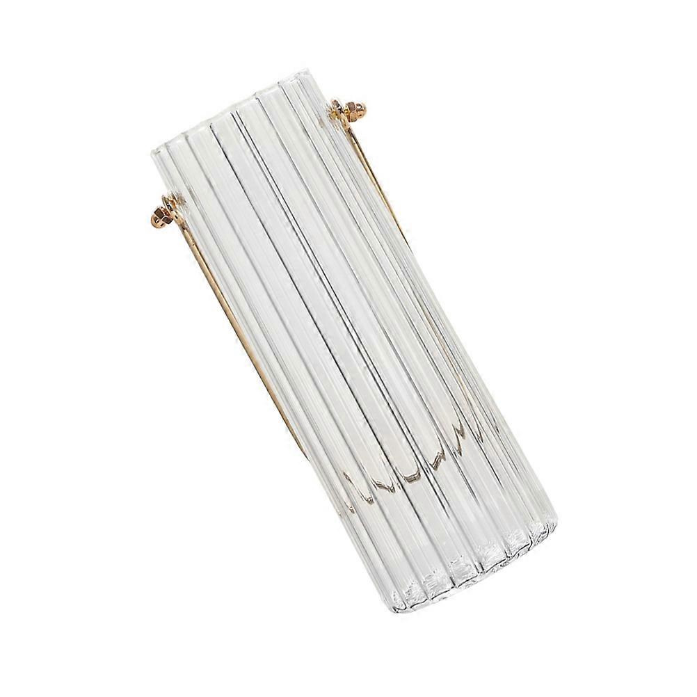 Glass Flower Container Metal Handle Vase for Fresh Bouquet 2Pcs