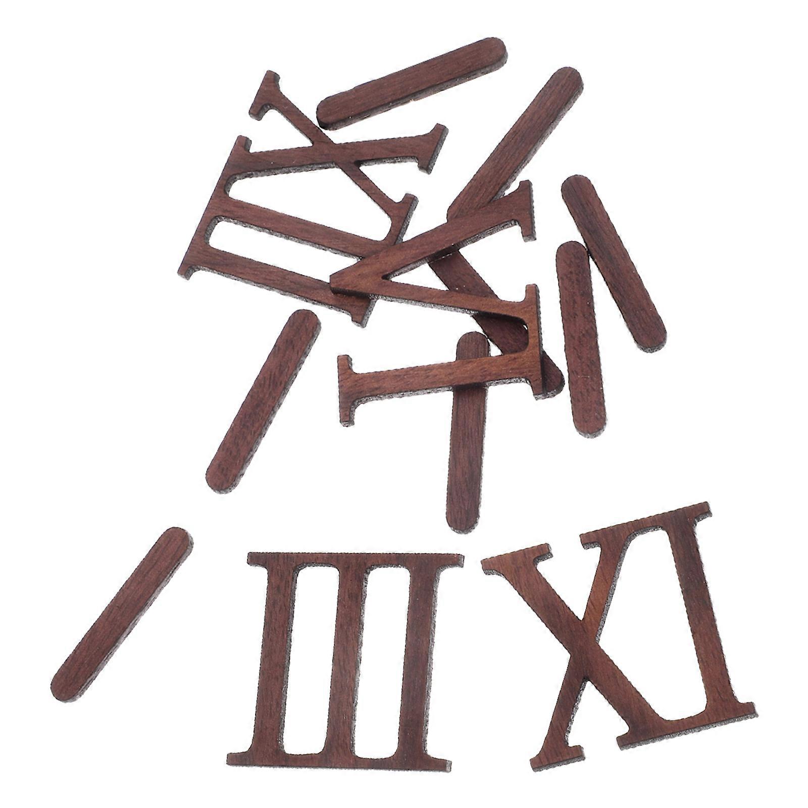 Clock Number Replacement Kit Wooden Roman Numeral for DIY Repair 2Sets