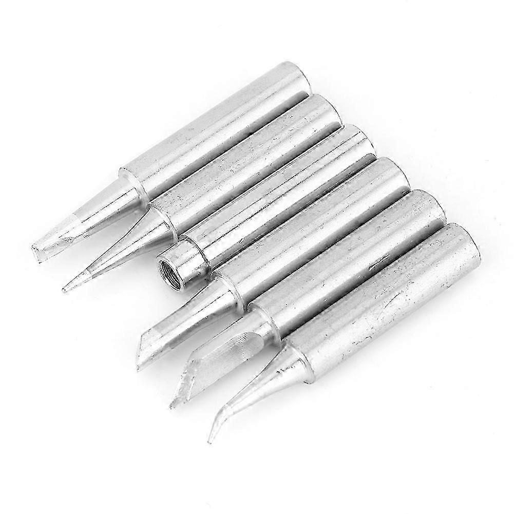6PCS Replacement Soldering Solder Iron Tips Copper Welding Tips 6.25mm Diameter