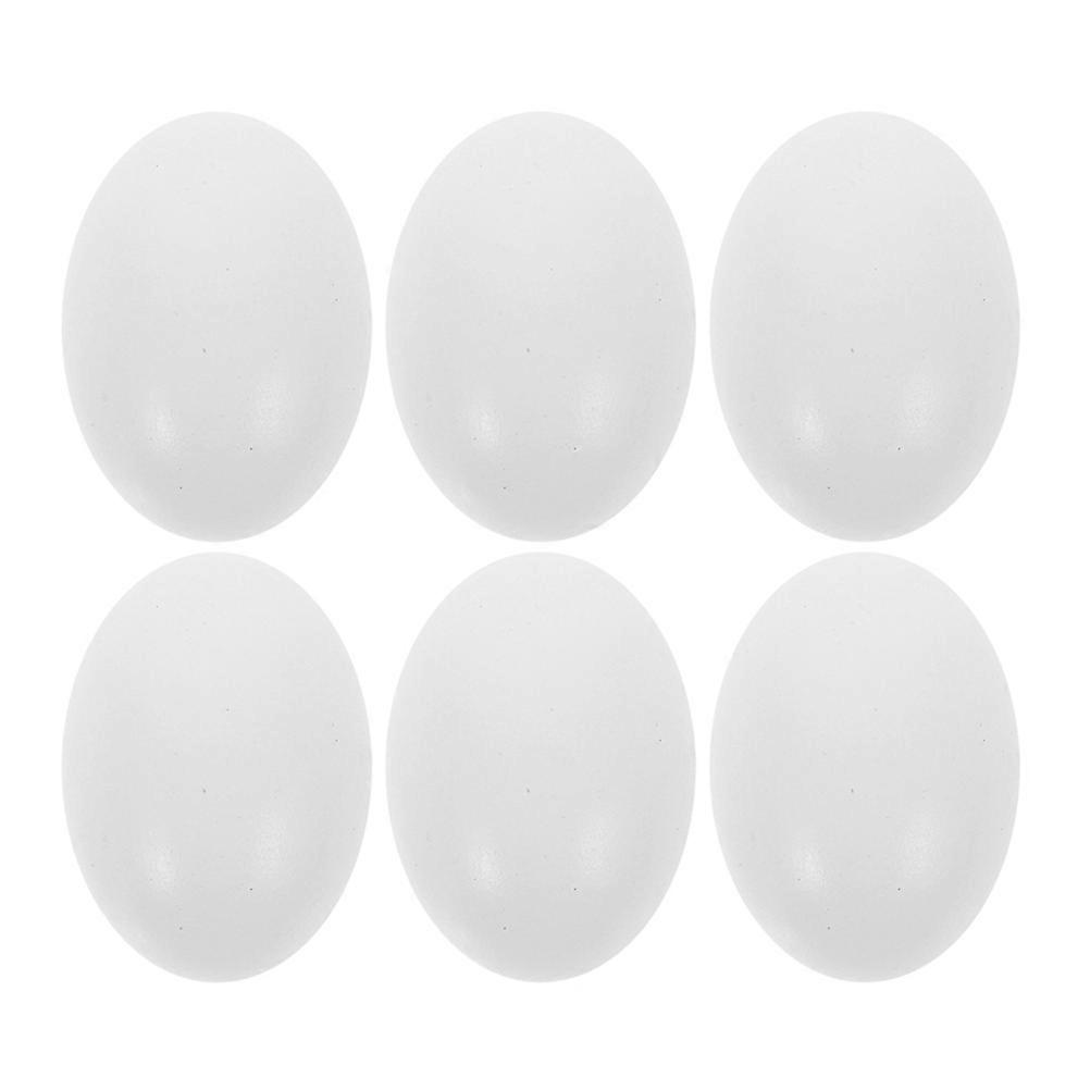 DIY Wooden Eggs 6Pcs Unfinished Faux Easter Egg Ornaments for Craft Use