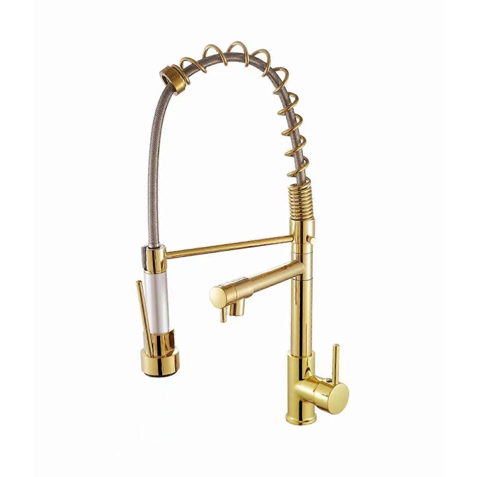 PullOut Kitchen Faucet Hot and Cold, 360Degree Rotation, Pressure, Universal Double Faucet, Model K80304 Titanium