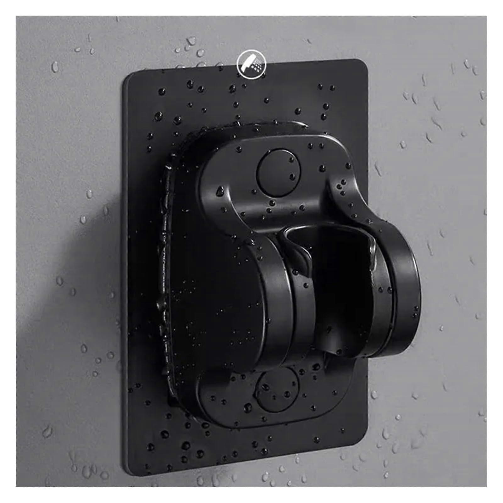 Suction Cup Shower Head Holder Adjustable, Handheld Nozzle Holder, 90 Degree Rotating Bracket, Punch , Black