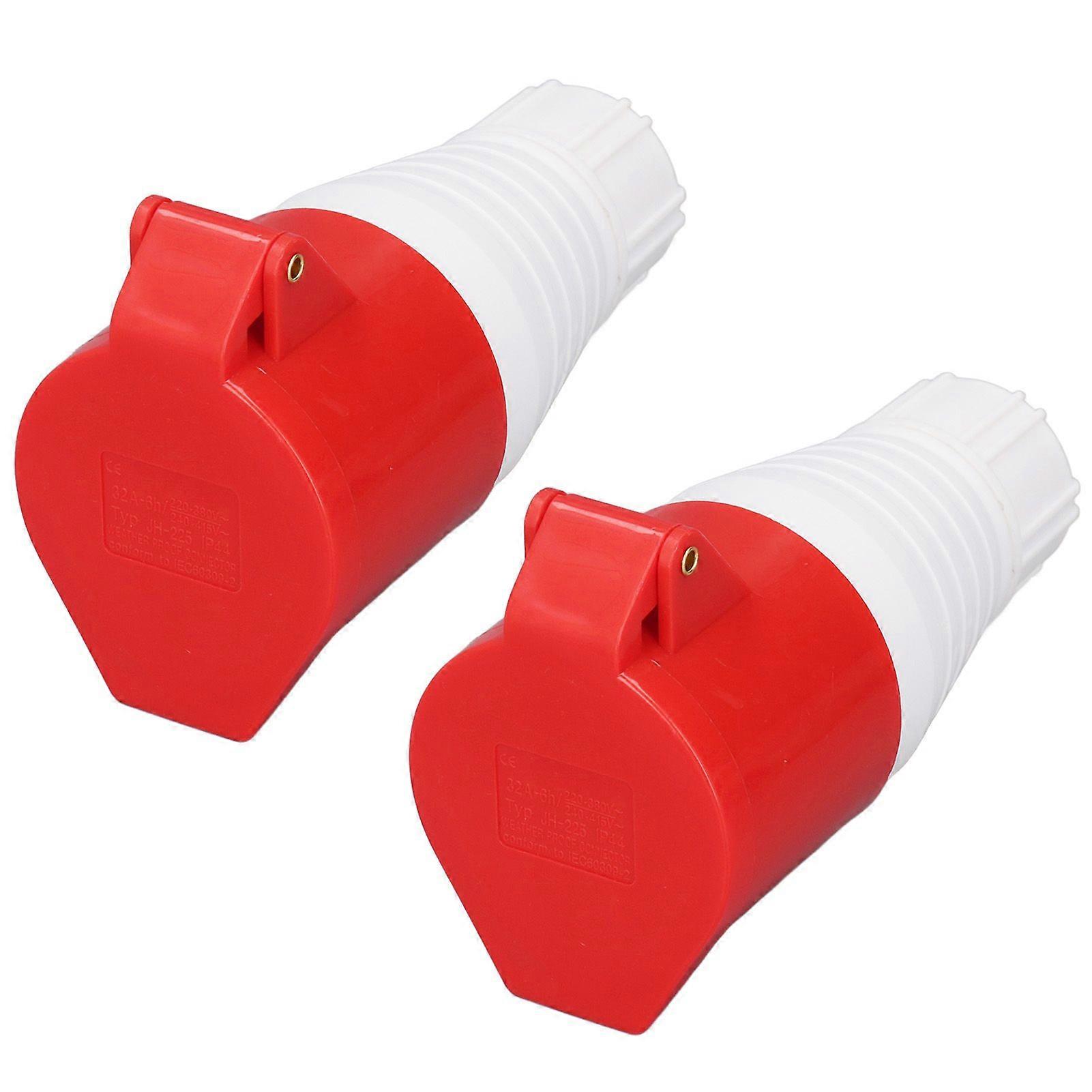 High quality  2pcs/pack 5-core 32A IP44 industrial waterproof socket connector