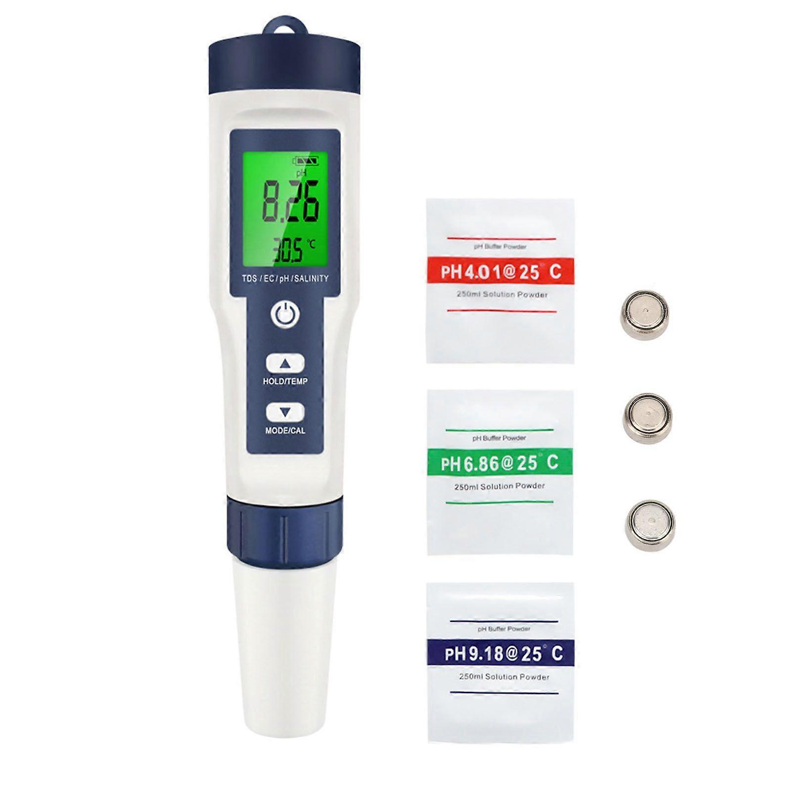 High quality  5-in-1 PH/salinity/temperature/TDS/EC test pen multi-function test
