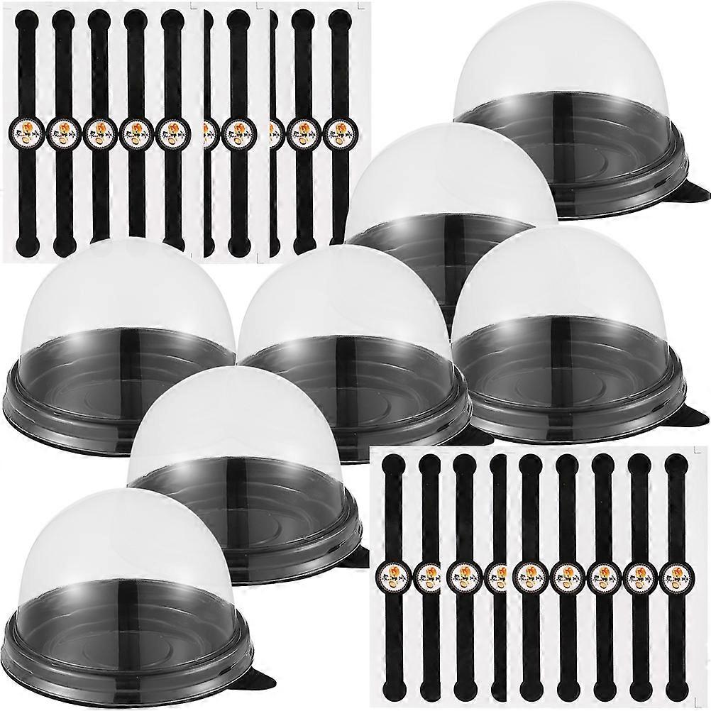Small Bakery Boxes Compact Design Dessert Container 7X7X5CM Black Food Packaging 50Sets