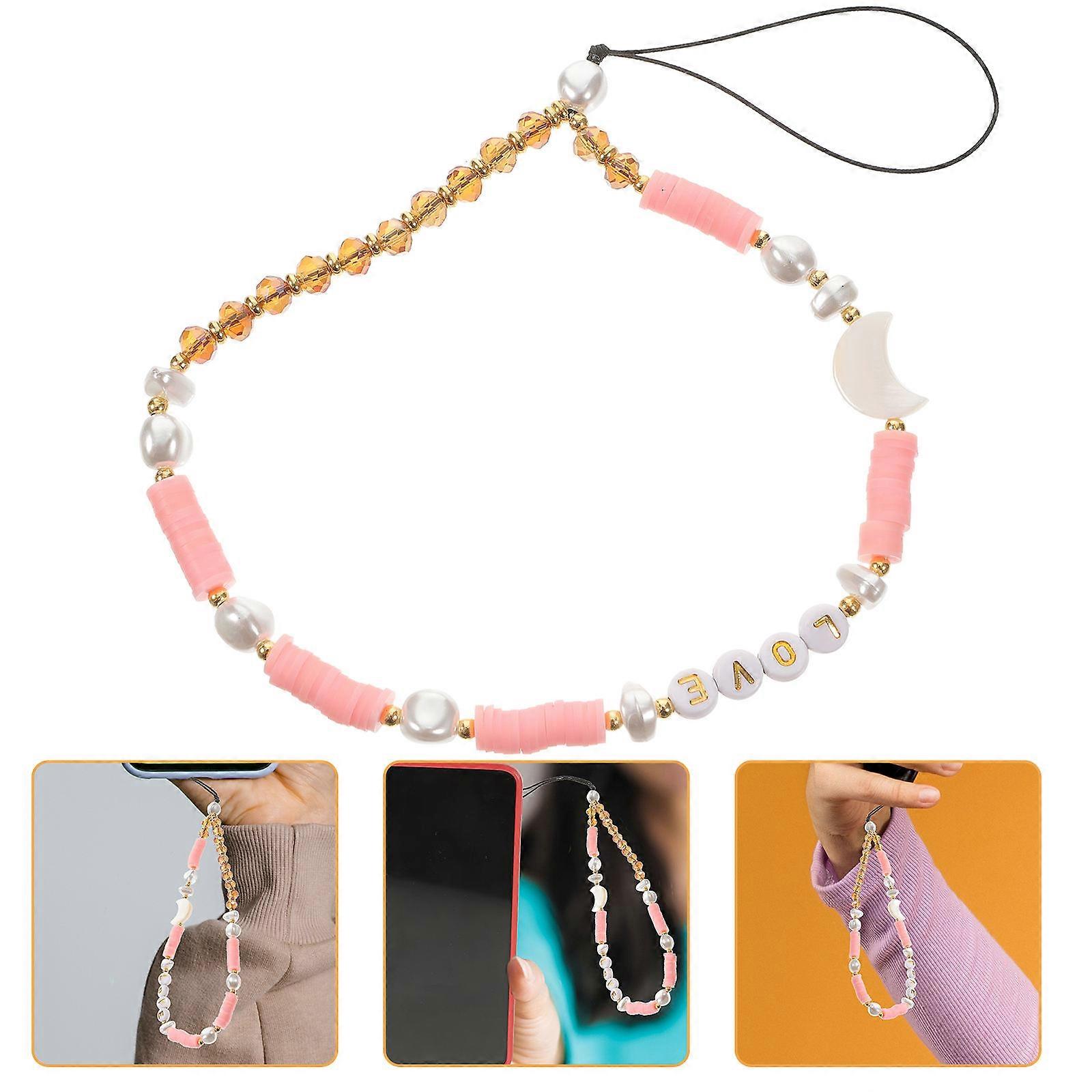Mobile Phone Charm Strap 3Pcs Lanyard Style Beaded Design For Outdoor Use Featuring Moon Star Pattern And Anti-Lost Function