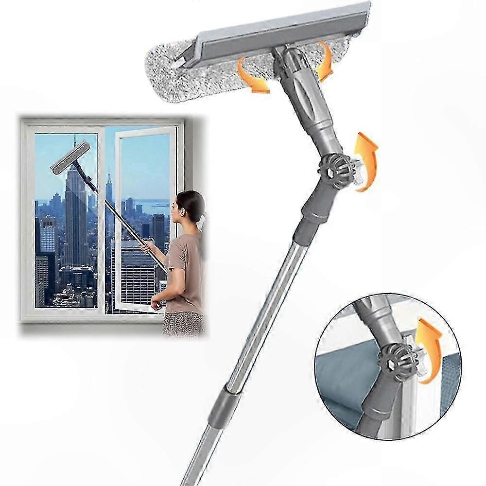 Extendable Window Cleaning Kit with Adjustable Telescopic Pole for Easy Cleaning