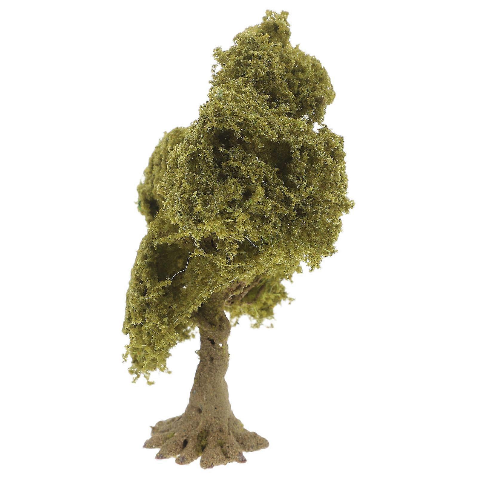 Miniature Plastic Wire Flower Tree for Model Train Scenery 4Pcs Khaki