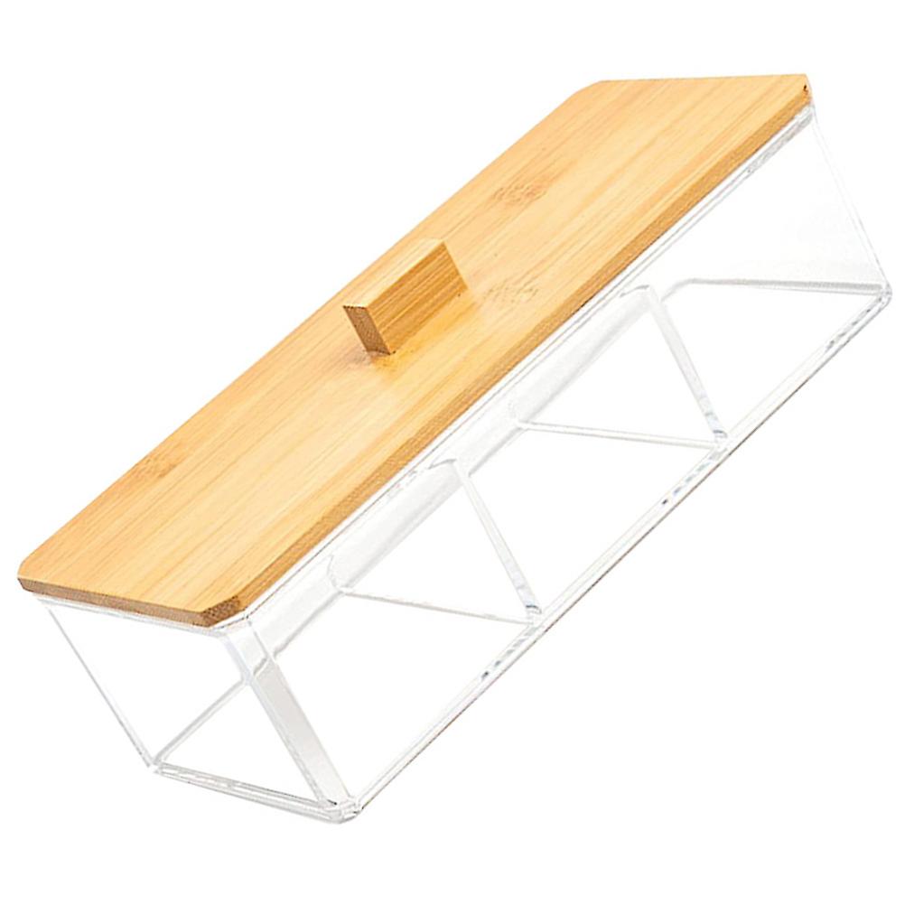 3Pcs Bathroom Storage Organizer Cotton Swabs Holder Rectangular Container 23x9cm Home Use Organization