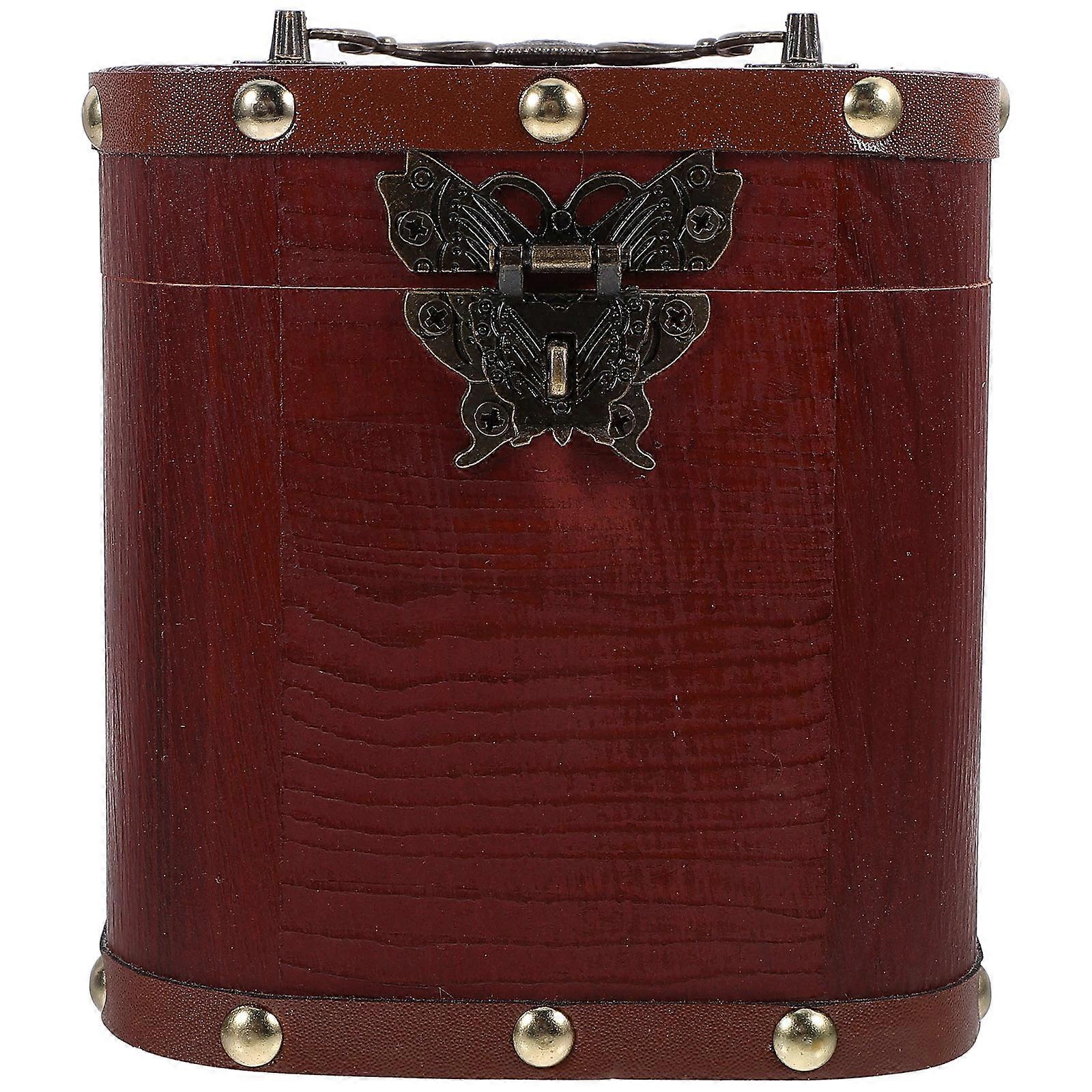 Wooden Money Box with Lock for Saving Coins and Keepsakes Small Storage Box