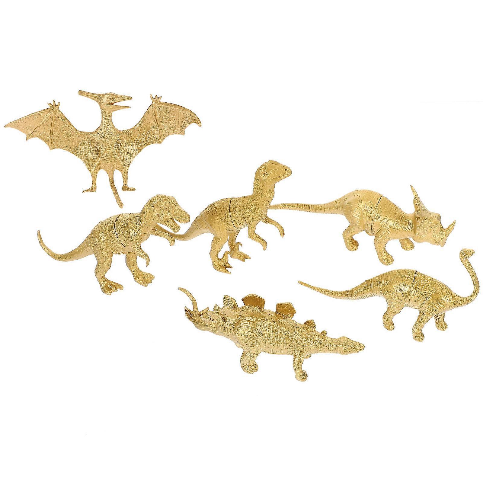 Golden Dinosaurs Figures for Decoration 30Pcs Decorative Dinosaur Models Set
