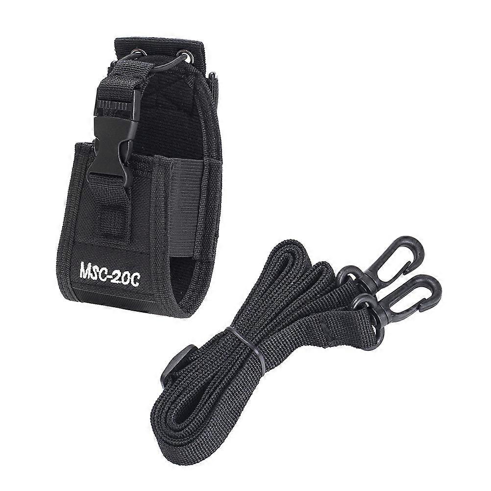 Radio Nylon Pouch for Storage with Adjustable Shoulder Strap Black