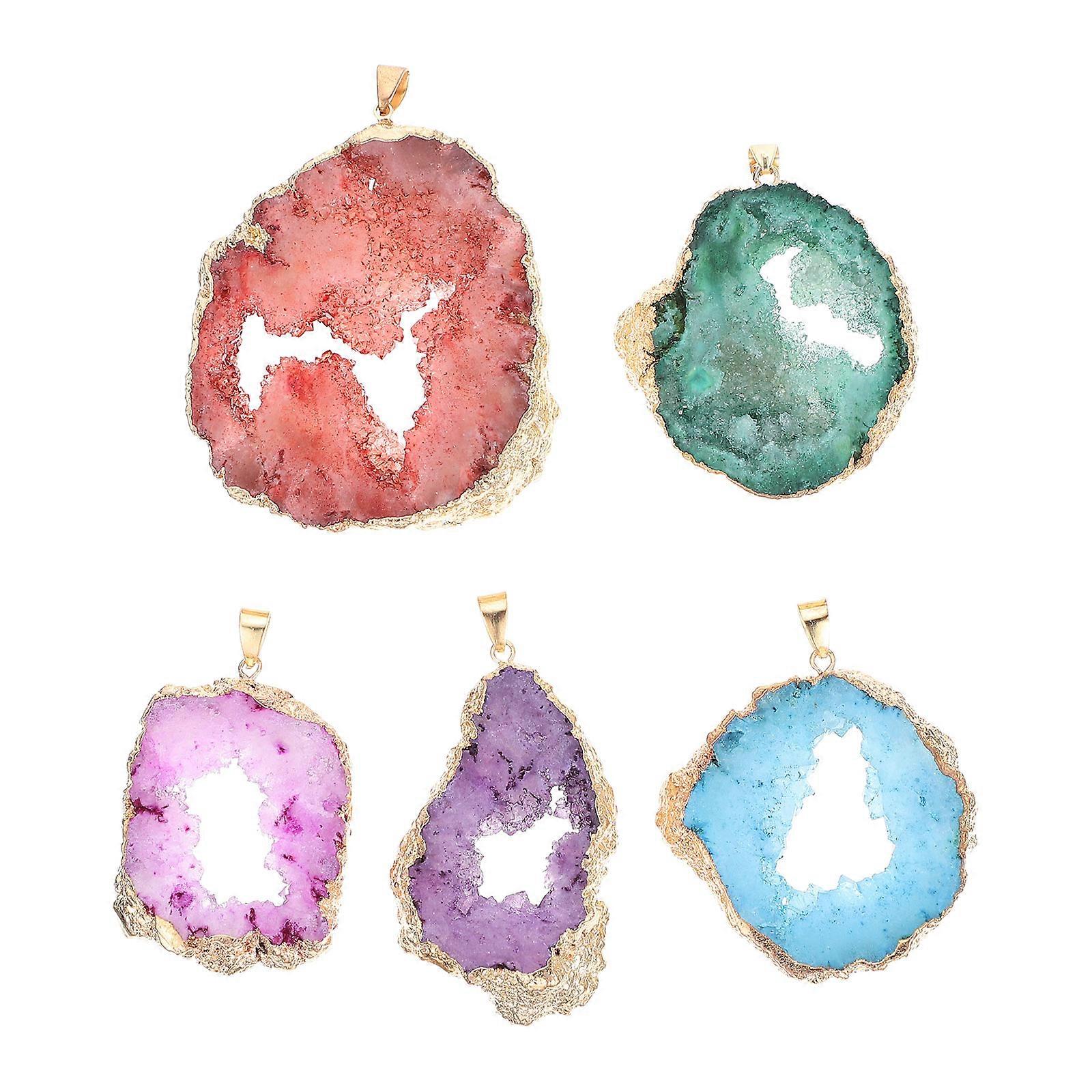 Natural Agate Pendants for Creative Pendants 25Pcs Assorted Colors