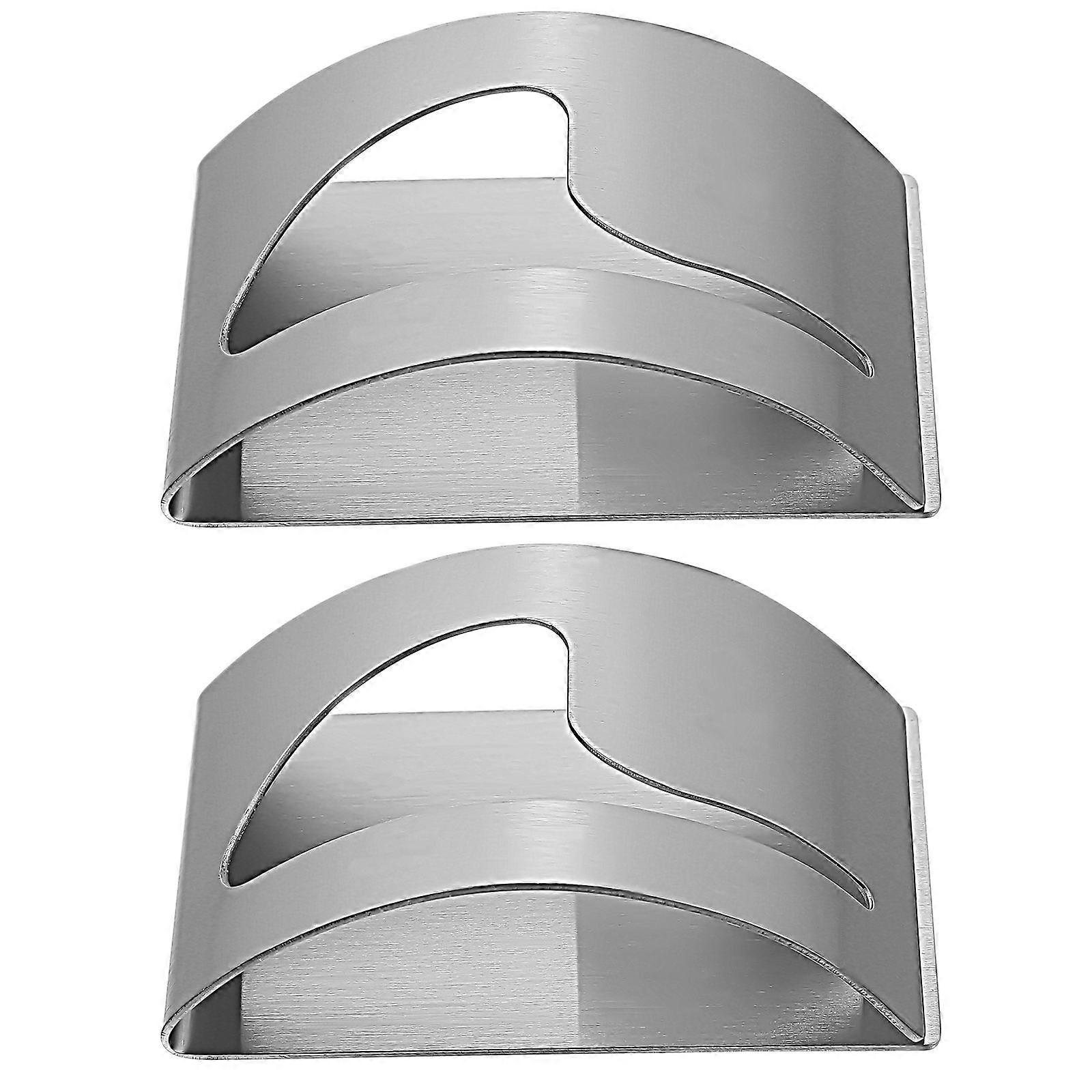 Silver Adhesive Hooks Towel Holder for Kitchen Use with 6Pcs Set