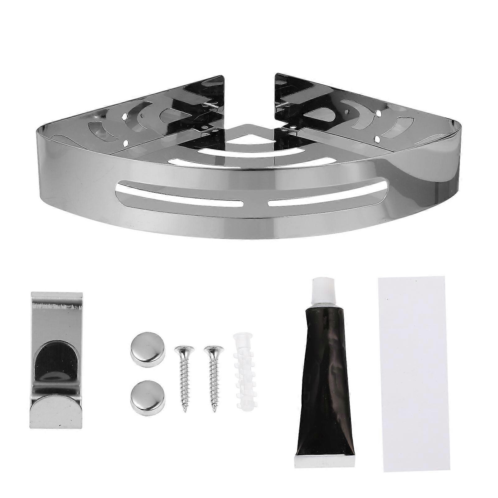 Bathroom Rack Corner Shelf for Bathroom Use 3Pcs Silver Storage Rack