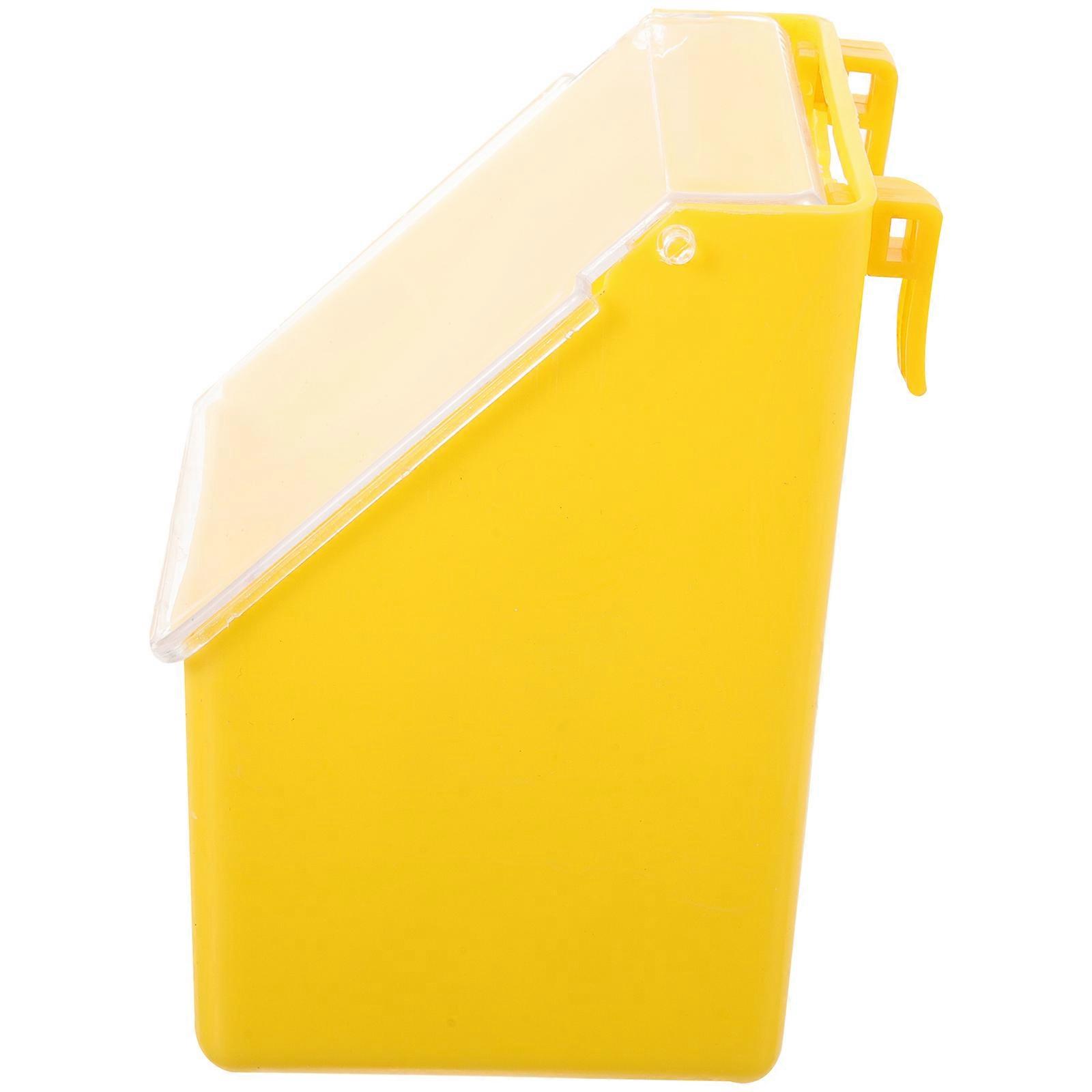 Plastic Bird Feeder for Storage 2Pcs Multifunction Pigeon Feeding Box Yellow