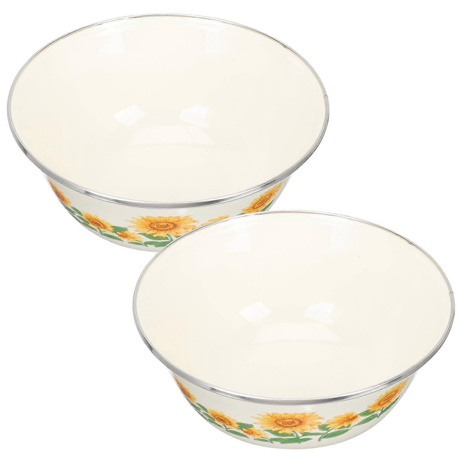 Food Serving Bowls Chinese Style Enamelware Bowl for Home Use 10Pcs